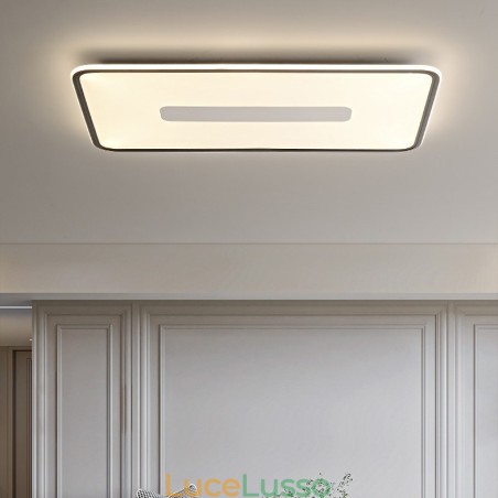 Moderna lampada da soffitto rettangolare dimmerabile di grandi dimensioni con montaggio a filo, protezione completa degli occhi Moderna lampada da soffitto rettangolare dimmerabile di grandi dimensioni con montaggio a filo, protezione completa degli occhi