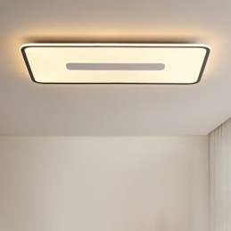 Moderna lampada da soffitto rettangolare dimmerabile di grandi dimensioni con montaggio a filo, protezione completa degli occhi