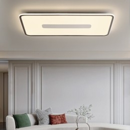 Moderna lampada da soffitto rettangolare dimmerabile di grandi dimensioni con montaggio a filo, protezione completa degli occhi