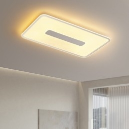Moderna lampada da soffitto rettangolare dimmerabile di grandi dimensioni con montaggio a filo, protezione completa degli occhi