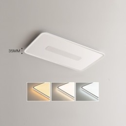 Moderna lampada da soffitto rettangolare dimmerabile di grandi dimensioni con montaggio a filo, protezione completa degli occhi