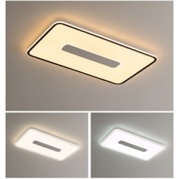 Moderna lampada da soffitto rettangolare dimmerabile di grandi dimensioni con montaggio a filo, protezione completa degli occhi