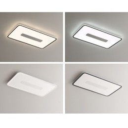 Moderna lampada da soffitto rettangolare dimmerabile di grandi dimensioni con montaggio a filo, protezione completa degli occhi