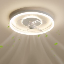 Ventilatore moderno rotondo ultra sottile silenzioso invisibile a spettro completo con protezione per gli occhi dimmerabile da incasso