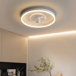 Ventilatore moderno rotondo ultra sottile silenzioso invisibile a spettro completo con protezione per gli occhi dimmerabile da incasso