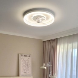 Ventilatore moderno rotondo ultra sottile silenzioso invisibile a spettro completo con protezione per gli occhi dimmerabile da incasso