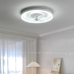 Ventilatore moderno rotondo ultra sottile silenzioso invisibile a spettro completo con protezione per gli occhi dimmerabile da incasso