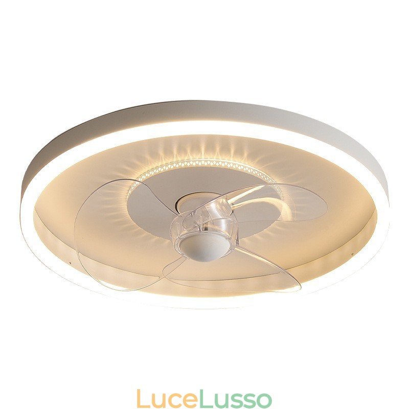 Ventilatore moderno rotondo ultra sottile silenzioso invisibile a spettro completo con protezione per gli occhi dimmerabile da incasso