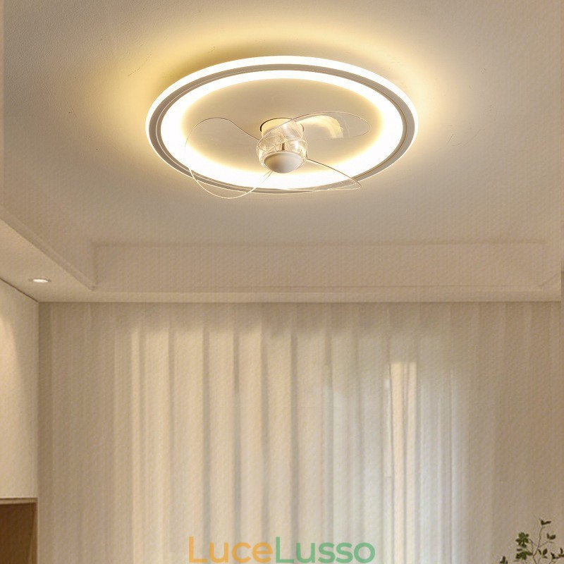Ventilatore rotondo nordico ultra sottile silenzioso invisibile dimmerabile da incasso con protezione completa degli occhi