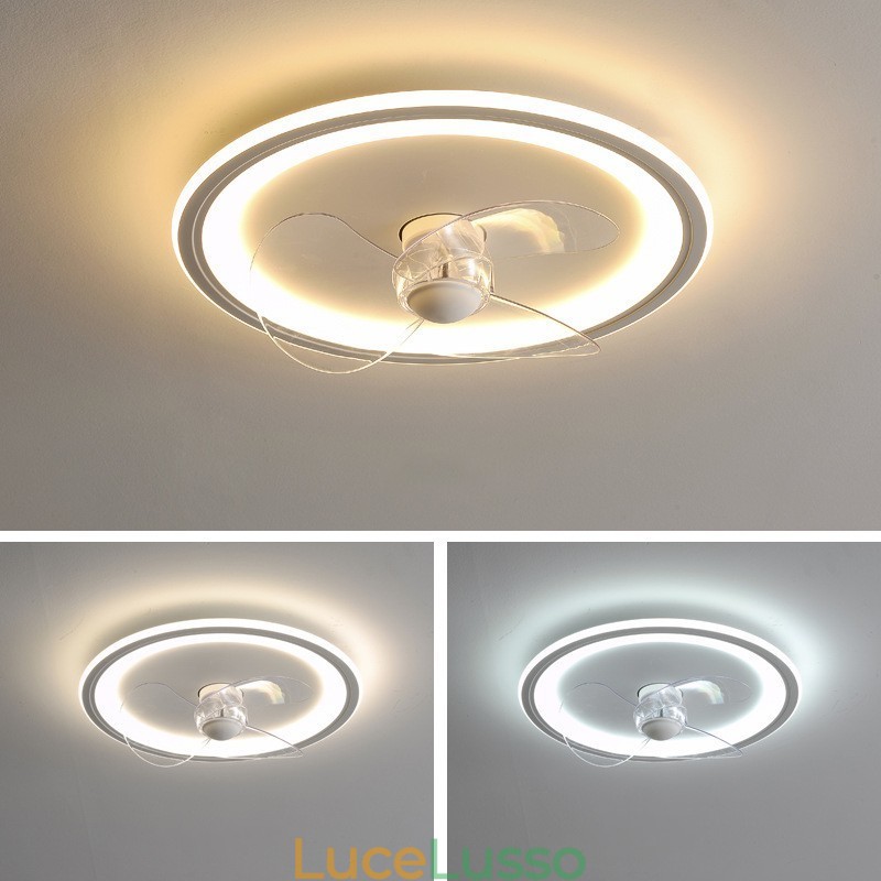Ventilatore rotondo nordico ultra sottile silenzioso invisibile dimmerabile da incasso con protezione completa degli occhi