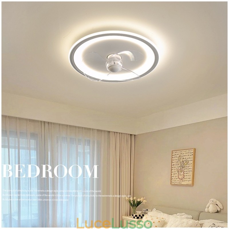 Ventilatore rotondo nordico ultra sottile silenzioso invisibile dimmerabile da incasso con protezione completa degli occhi