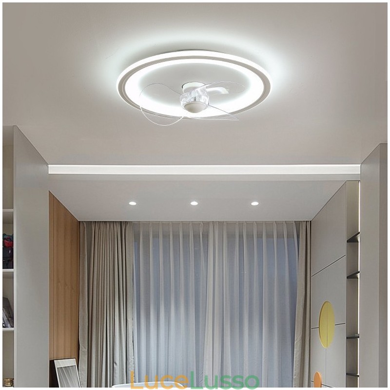 Ventilatore rotondo nordico ultra sottile silenzioso invisibile dimmerabile da incasso con protezione completa degli occhi