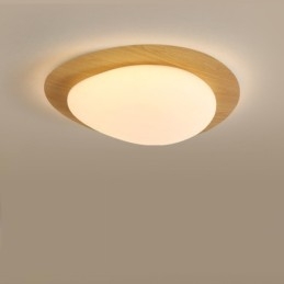 Lampada da soffitto con ciottoli di legno nordico con protezione degli occhi a spettro completo dimmerabile