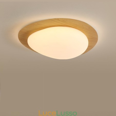 Lampada da soffitto con ciottoli di legno nordico con protezione degli occhi a spettro completo dimmerabile Lampada da soffitto con ciottoli di legno nordico con protezione degli occhi a spettro completo dimmerabile