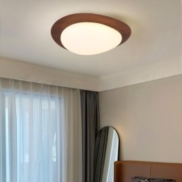 Lampada da soffitto con ciottoli di legno nordico con protezione degli occhi a spettro completo dimmerabile