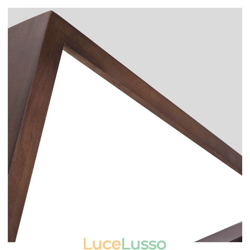 Lampada da soffitto in legno di noce nero quadrato a due livelli, moderna, contemporanea, in stile nordico, da montare a filo, utilizzabile anche come applique