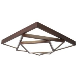 Lampada da soffitto in legno di noce nero quadrato a 3 livelli, moderna, contemporanea, in stile nordico, da montare a filo, utilizzabile anche come applique
