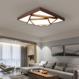 Lampada da soffitto in legno di noce nero quadrato a 3 livelli, moderna, contemporanea, in stile nordico, da montare a filo, utilizzabile anche come applique
