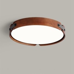 Lampada da soffitto a filo in legno di noce nero semplice rotonda nordica