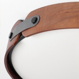 Lampada da soffitto a filo in legno di noce nero semplice rotonda nordica