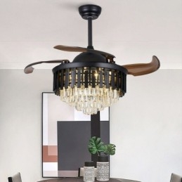Ventilatore da soffitto retrattile con luce in cristallo
