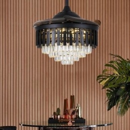 Ventilatore da soffitto retrattile con luce in cristallo