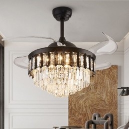 Ventilatore da soffitto retrattile con luce in cristallo