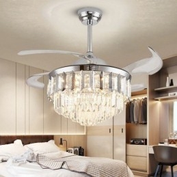 Ventilatore da soffitto retrattile con luce in cristallo