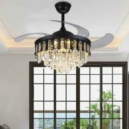 Ventilatore da soffitto retrattile con luce in cristallo