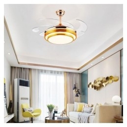 Lampada moderna per ventilatore da soffitto, lama in ABS, illuminazione acrilica