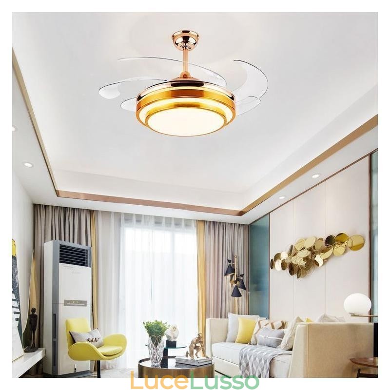 Lampada moderna per ventilatore da soffitto, lama in ABS, illuminazione acrilica