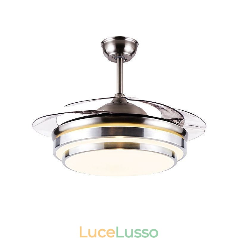 Lampada moderna per ventilatore da soffitto, lama in ABS, illuminazione acrilica