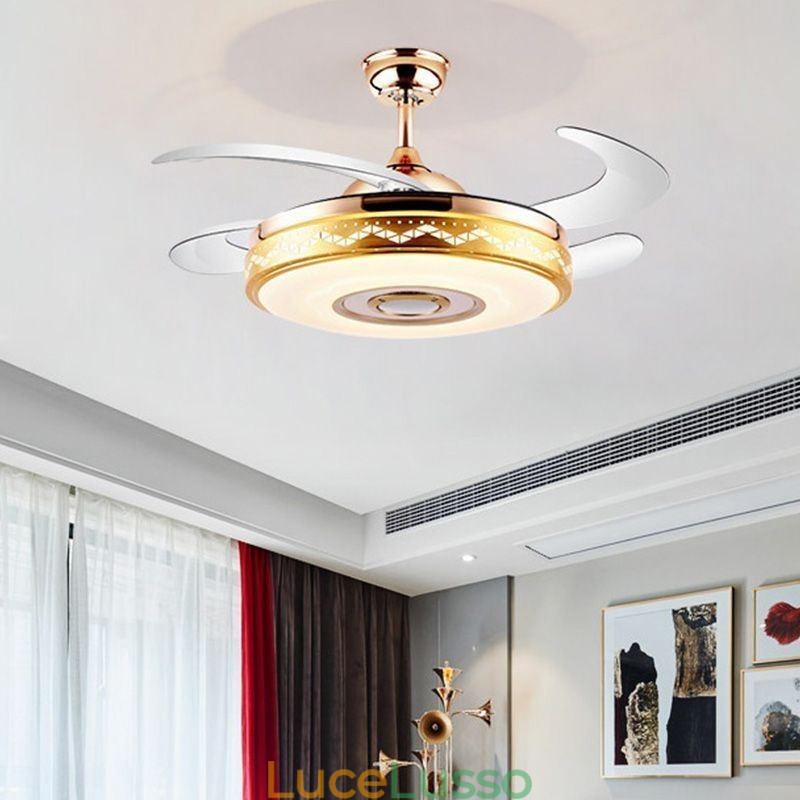 Ventilatore da soffitto elettrico moderno con luce inverter