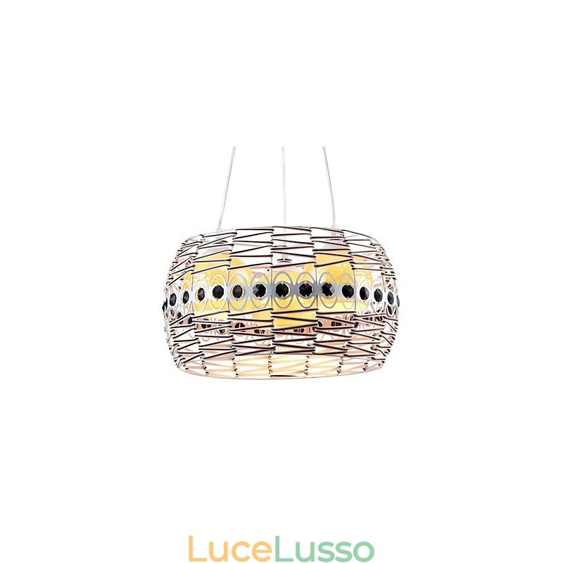 Lampada a sospensione in rattan Art Lampada a sospensione intrecciata a mano