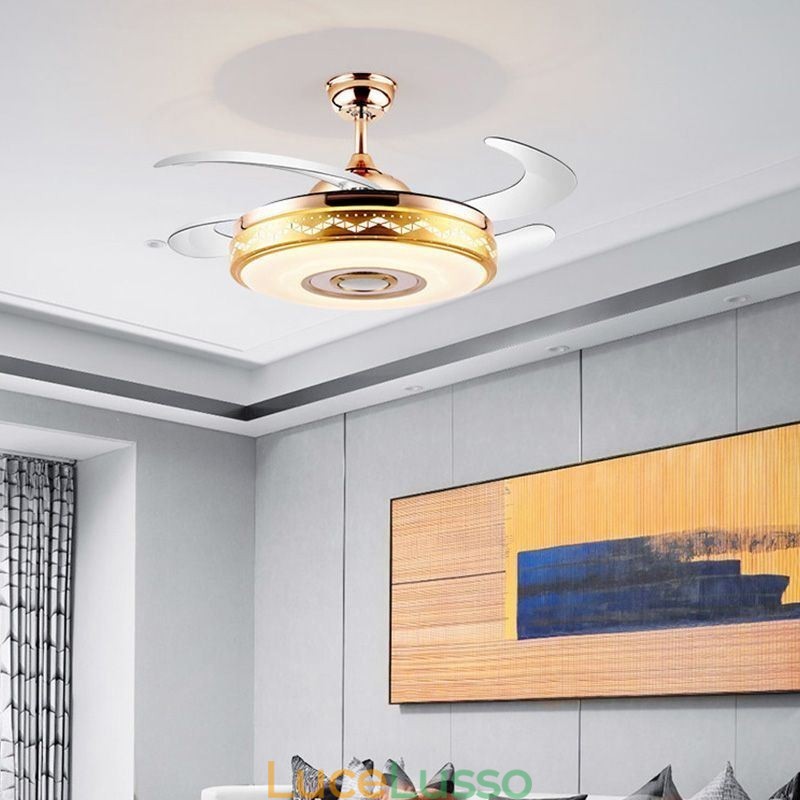 Ventilatore da soffitto elettrico moderno con luce inverter