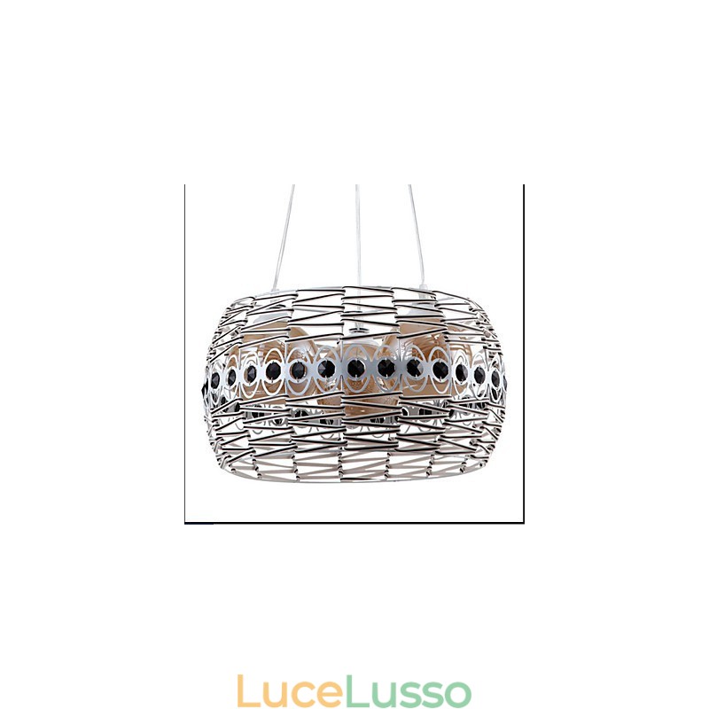 Lampada a sospensione in rattan Art Lampada a sospensione intrecciata a mano