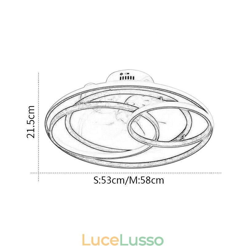Moderne luci da soffitto Circle Rings Designer Ventilatore da soffitto