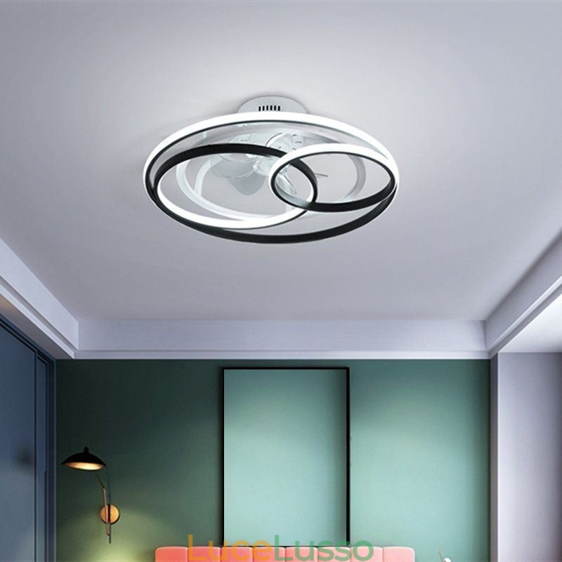 Moderne luci da soffitto Circle Rings Designer Ventilatore da soffitto