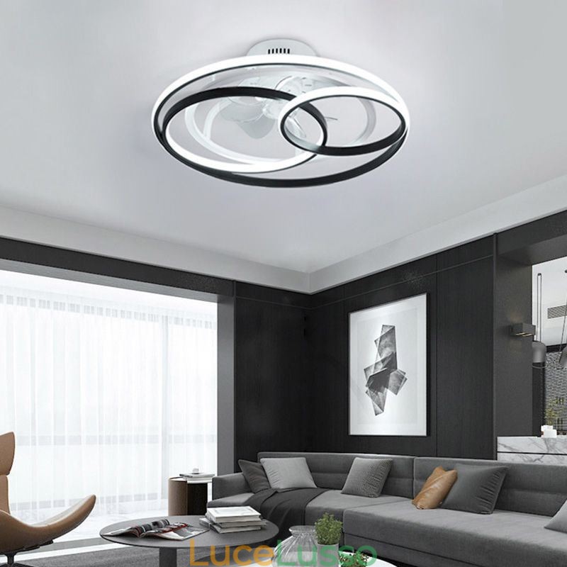 Moderne luci da soffitto Circle Rings Designer Ventilatore da soffitto