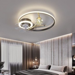 Ventilatore da soffitto con luci Lampada decorativa Ventilatore in acrilico