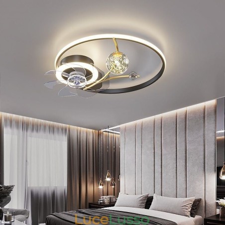 Ventilatore da soffitto con luci Lampada decorativa Ventilatore in acrilico Ventilatore da soffitto con luci Lampada decorativa Ventilatore in acrilico