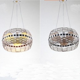 Lampada a sospensione in rattan Art Lampada a sospensione intrecciata a mano