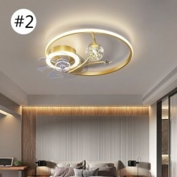 Ventilatore da soffitto con luci Lampada decorativa Ventilatore in acrilico