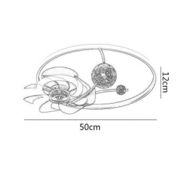 Ventilatore da soffitto con luci Lampada decorativa Ventilatore in acrilico