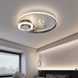 Ventilatore da soffitto con luci Lampada decorativa Ventilatore in acrilico