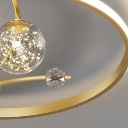 Ventilatore da soffitto con luci Lampada decorativa Ventilatore in acrilico