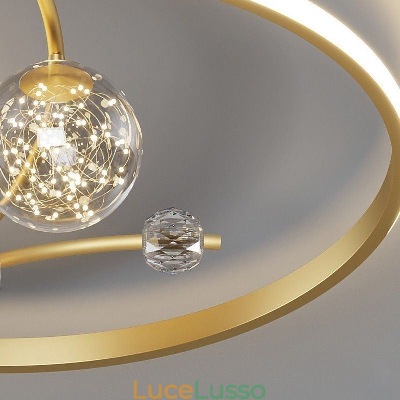 Ventilatore da soffitto con luci Lampada decorativa Ventilatore in acrilico