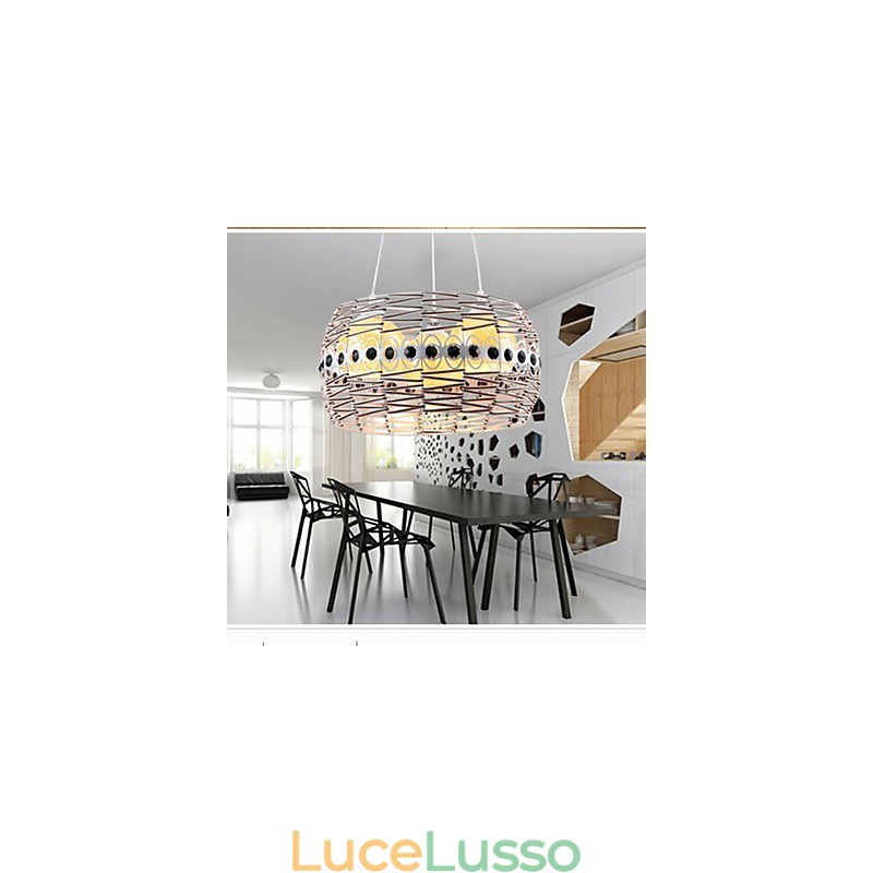 Lampada a sospensione in rattan Art Lampada a sospensione intrecciata a mano