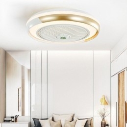 Moderne luci per ventilatori da soffitto Lampada da soffitto rotonda in acrilico con telecomando