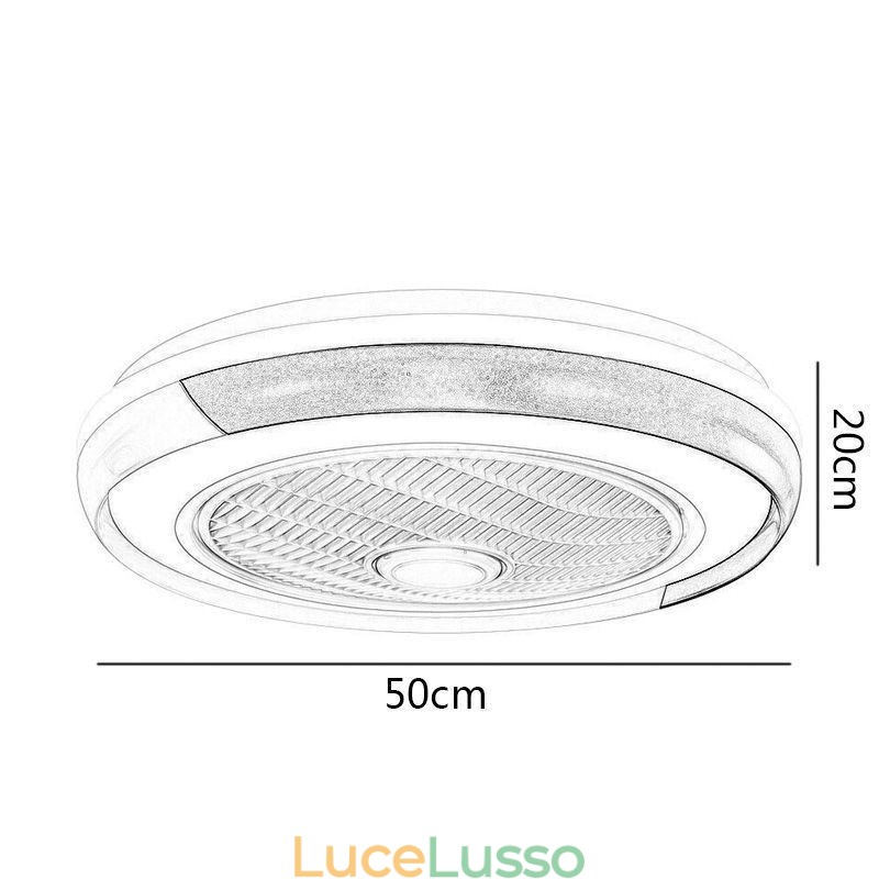 Moderne luci per ventilatori da soffitto Lampada da soffitto rotonda in acrilico con telecomando
